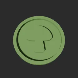 Mushroom Symbol Disc – 3D Printable Game Token