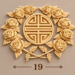 Oriental Rose Wreath Relief with Longevity Symbol 3D model