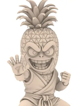 Pineapple Shaolin Vegetable Warrior  Ananas Gemuese Krieger 3D print model