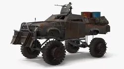Post-Apocalyptic Armored Fuel Transport Pickup 3D model