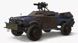Postapocalyptic War Minigun Battle Pickup 3D model