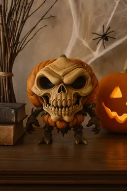 Pumpkin Skull Monster Figurine 3D Model STL OBJ GLB Halloween  3D print model