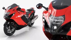 Racing Motorcycle with Angular Front and LED Simplified 3D model