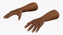 Realistic African Man Hands Rigged for Cinema 4D 3D model
