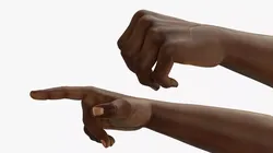 Realistic African Man Hands Rigged for Maya 3D model