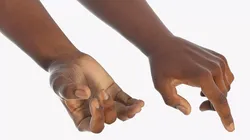 Realistic Afro Male Hands Pair Rigged 3D model