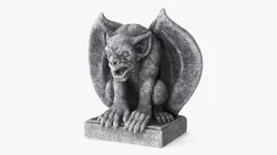 Sculpture Gargoyle Statue Gray Vintage 3D model