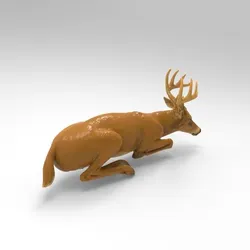 Sleeping Deer Figure 1/32 Scale – Resting Wildlife Animal for Dioramas and Scenery
