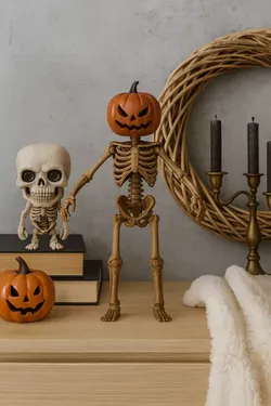 Spooky Halloween Pumpkin Skeleton 3D Model STL OBJ GLB  3D print model