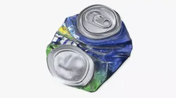 Sprite Crushed Soda Can Blue Green Used 3D model