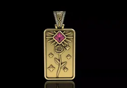 Square Charm Flower Pendant 3D print model