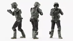 Star Wars Scout Trooper Armor Forest Camouflage Rigged for Maya 3D model