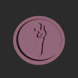 Torch Symbol Disc – 3D Printable Game Token
