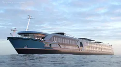 Twin-Deck River Liner Blue 3D model