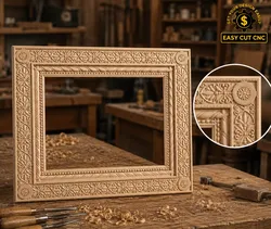 Victorian Floral CNC Mirror Frame 3D model