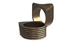 Vintage Ring Geometric Layers Worn Bronze 3D model