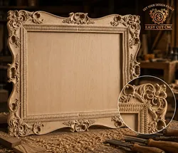 Vintage Rococo Decorative Frame CNC Relief 3D model