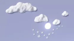 Wall Cloud and Star Decor Set White 3D model