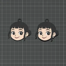 Zoey Kpop Demon Hunter Keychain x 2 (One and Mirror Sided versions) Kpop Demon Hunters Keychains Collection - 4 Color 3MF for AMS Printers