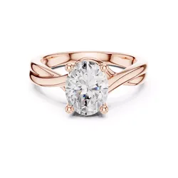 2CT Solitaire Oval Diamond Cross Over Wedding Ring 3DM STL Video 3D print model