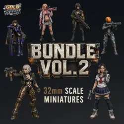 Bundle Vol.2 - Cyberpunk Girls Pack | 6 Premium Sci-Fi Female Miniatures STL Bundle 32mm