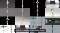 Dream Flight STL 3D Collection Happy Girly Pendants 3D Model Pack