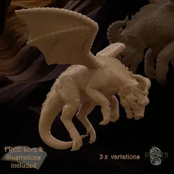 Fantasy Creature: Lava Wyrmling Dragon