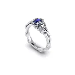 Floral Engagement Wedding Ring for Women 16 3D print model