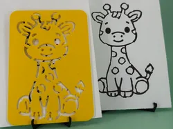 Giraffe - drawing stencil for kids - Free 3D Print Model