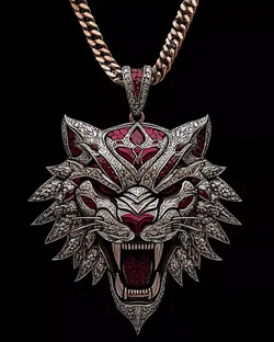 Pendant Tiger Head Tiger Face Tiger Gold Lion Silver Lion 3D print model