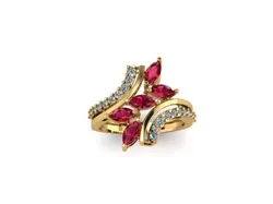 ruby and diamond ring 3D print model
