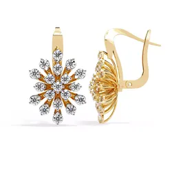 Solitaire Diamond Earring with render and detail images 8 3D print model