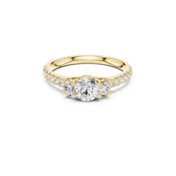 Three Stone Diamond Engagement Ring STL 3DM CAD 3D print model