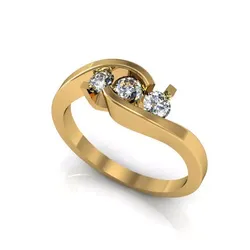 3 stone daimond ring 3D print model