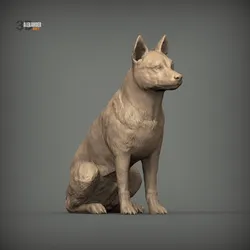 Australian Cattle Dog Sitting Pose STL