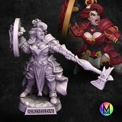 Female Human Paladin / fighter - Crimilda the Queen of Hearts ( female human fighter / paladin human female / female paladin )
