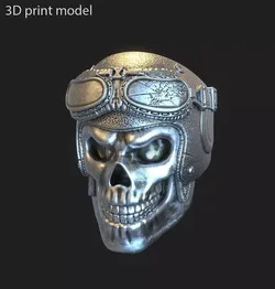 skull ring jewelry biker helmet vol3 3D print model