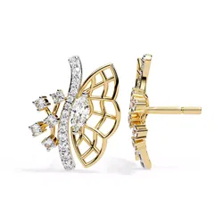 Solitaire Diamond Earring with render and detail images 34 3D print model