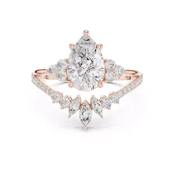 Split Shank Pear and Marquise Cut Engagement Ring 3DM STL Video 3D print model