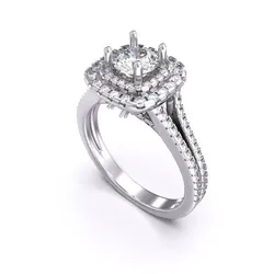 CJC7028 Ladies womans womens diamond ruby emerald Rings 3D print model