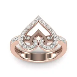 Diamond Heart Rings for Women 3D print model