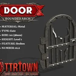 Door - Arch - Metal Gate - Broken - Level01 - 1x1 - 01.2