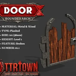Door - Arch - Wooden Gate - Broken - Level01 - 1x1 - 001.1