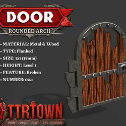 Door - Arch - Wooden Gate - Broken - Level01 - 1x1 - 002.1