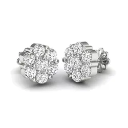 Earrings 3D diamond cluster stud earring gold 3D print model