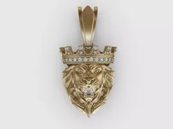 lion crown medal 3D print model