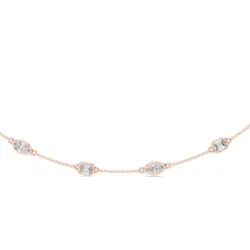Marquise and Emerald Cut Diamond Necklace 3DM STL Video 3D print model