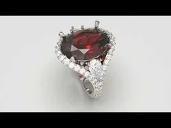 Ruby Bloom Royale Ring 3D print model