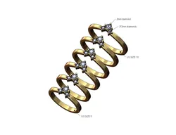 Small 3mm 2mm diamonds crown cluster ring 3D print model