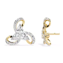 Solitaire Diamond Earring with render and detail images 36 3D print model